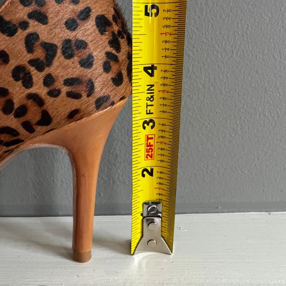 Levity Leopard + Caramel Leather + See-Through Panel Heels Mirage Animal Pumps - Picture 9 of 13